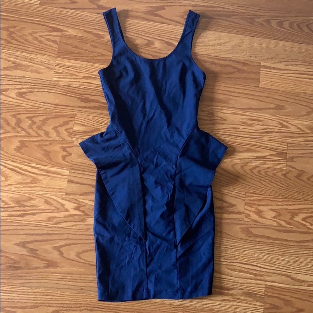 Blue peplum dress